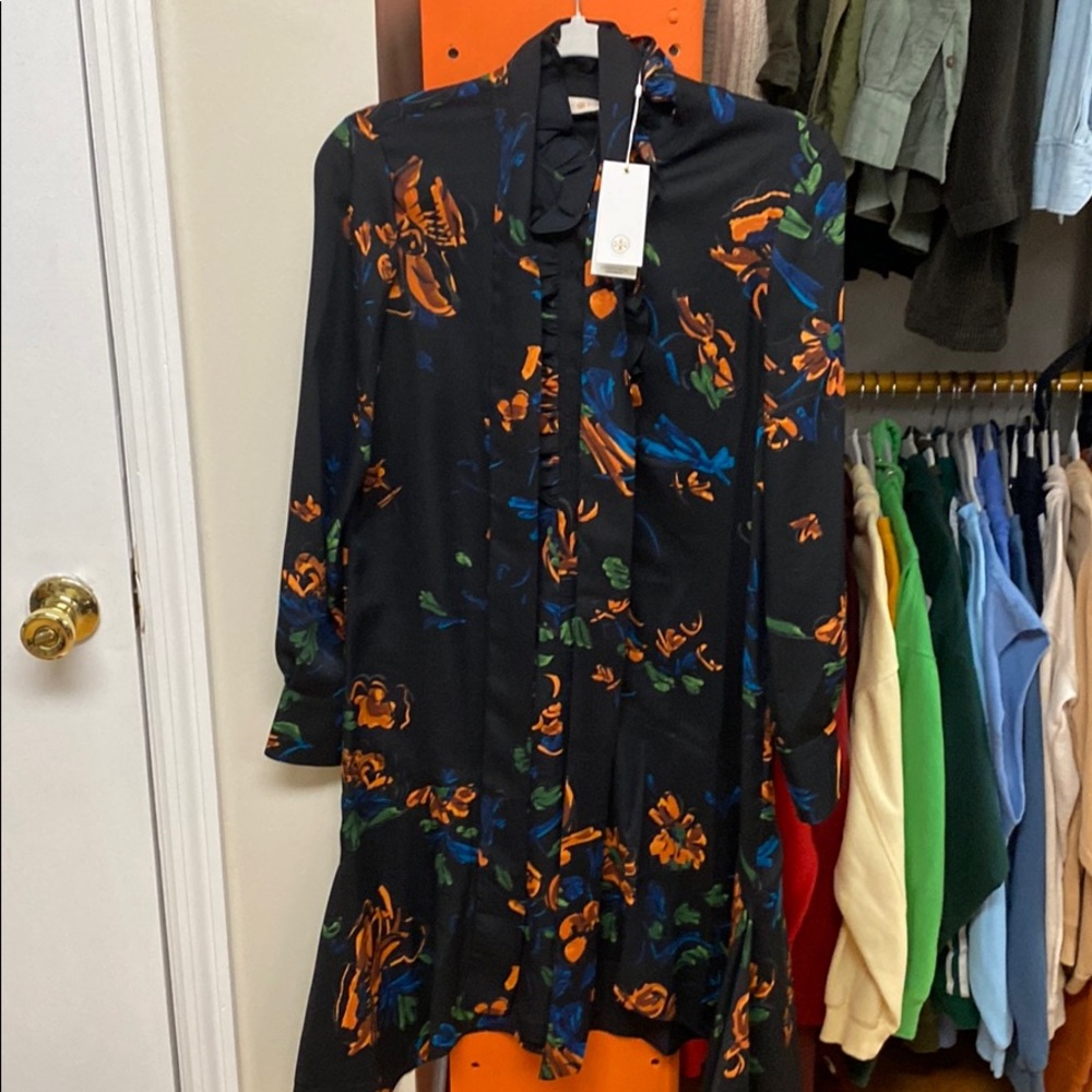 Tori Burch belted silk  shirt dress